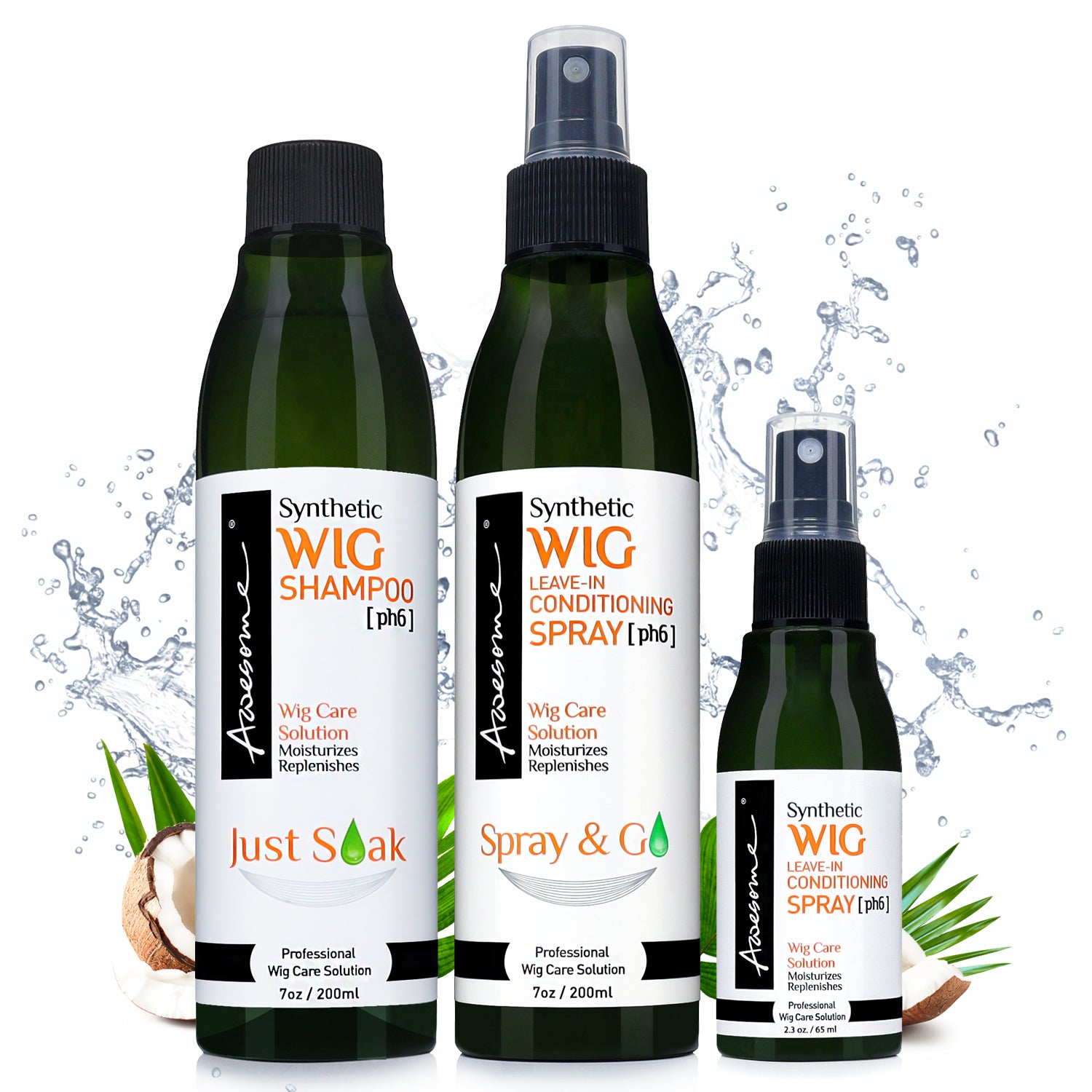 Synthetic Wig Wig Shampoo Leave in Conditioner Spray plus Travel