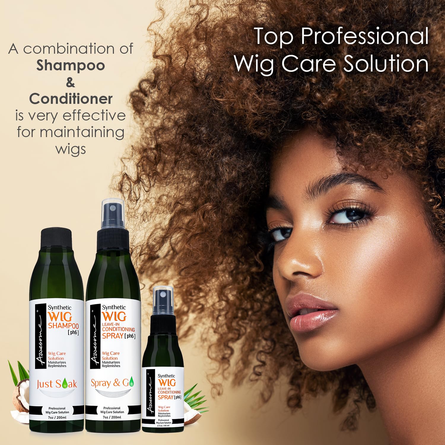 Synthetic Wig Wig Shampoo Leave in Conditioner Spray plus Travel